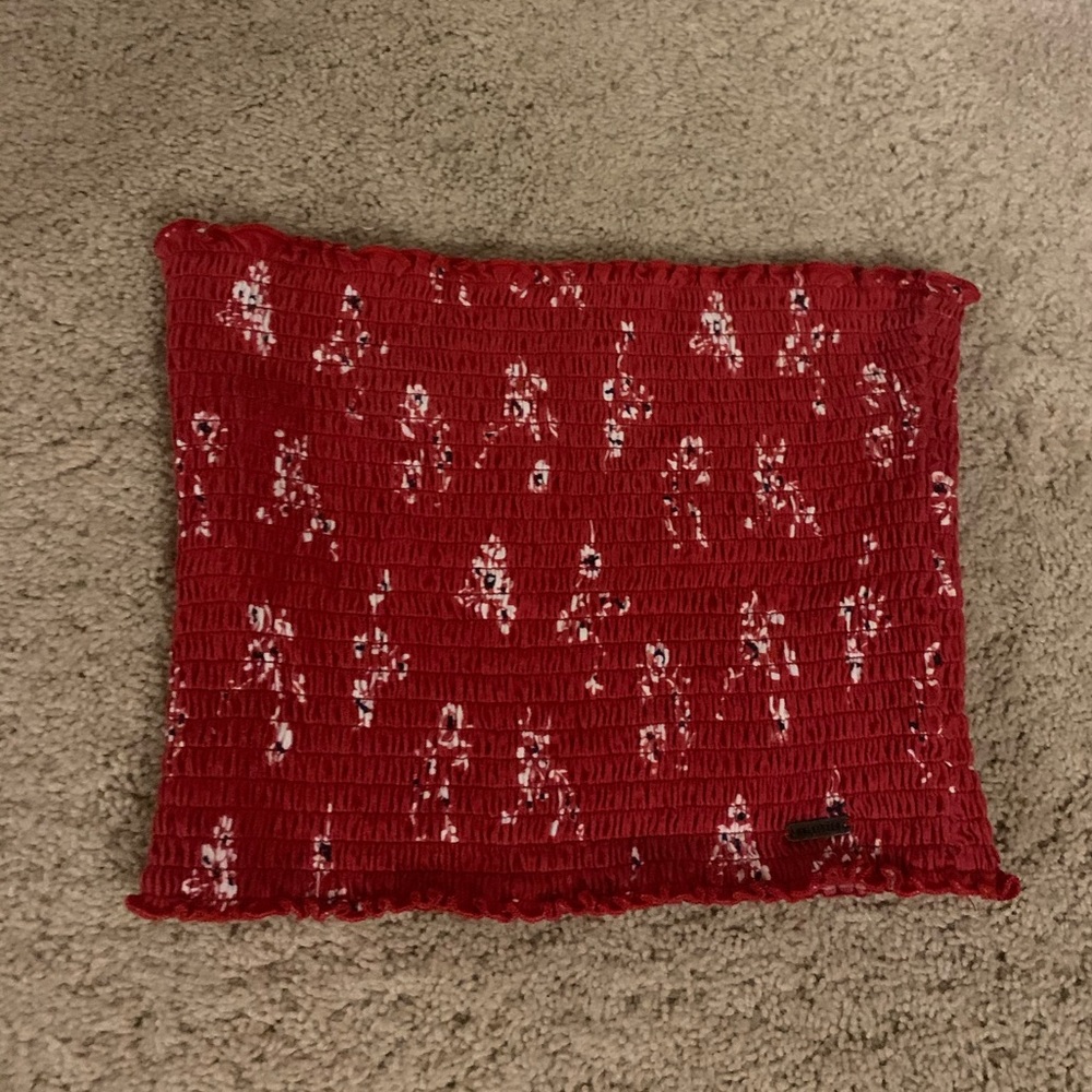 Hollister Red Floral Tube Top